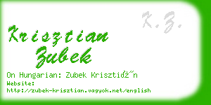 krisztian zubek business card